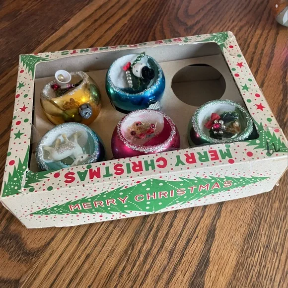 Vintage Kitschy Christmas Boxed Diorama Indent Ornament Collection❤️🎄 - Picture 15 of 16